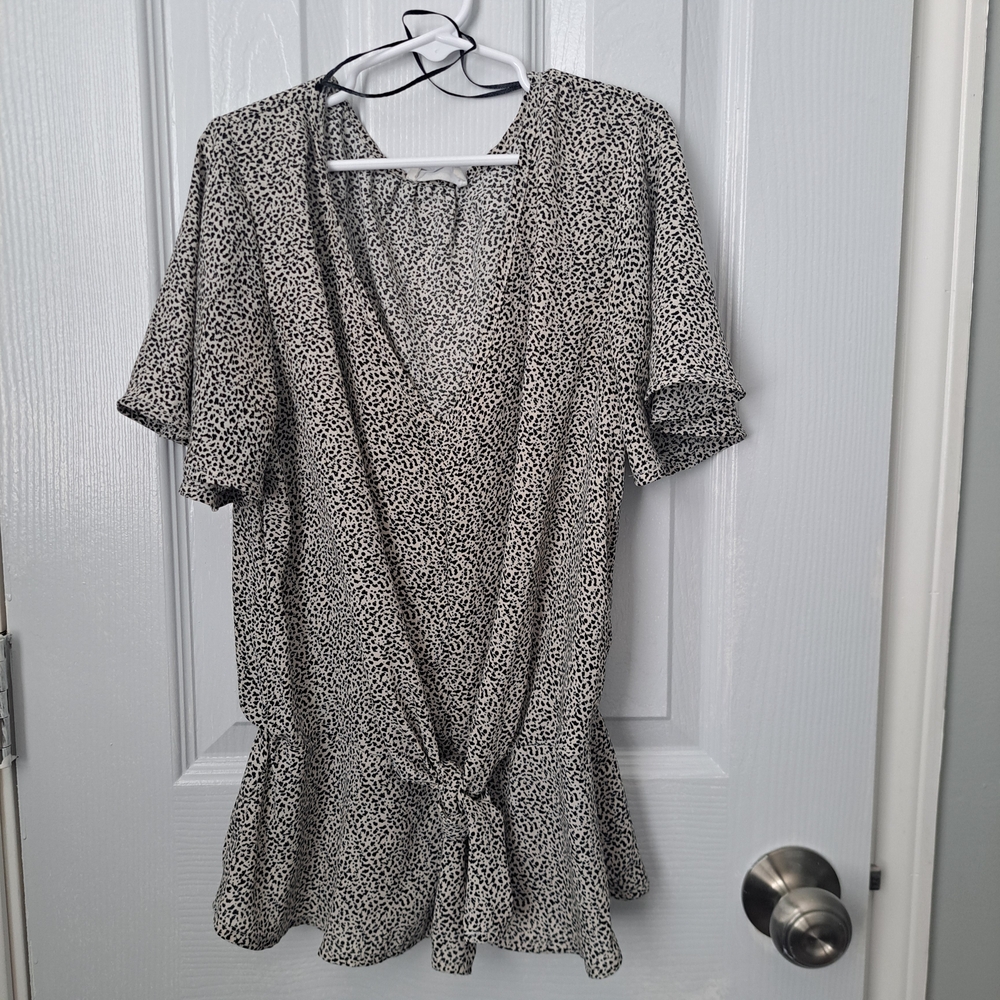 Sienna Sky Black and White Patterned Blouse